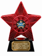 Red Superstar Pupil of the Month Resin Trophy 140 x 125mm (A1) with small Pupil of the Month centre