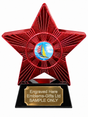 Red Superstar Sailing Yacht Resin Trophy 140 x 125mm (A1) with small Sailing Yacht centre