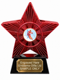 Red Superstar Slalom Skiing Resin Trophy 140 x 125mm (A1) with small Slalom Skiing centre