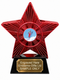 Red Superstar Ski Jumping Resin Trophy 140 x 125mm (A1) with small Ski Jumping centre