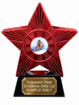 Red Superstar Skiing Resin Trophy 140 x 125mm (A1) with small Skiing centre