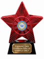 Red Superstar Special Award Resin Trophy 140 x 125mm (A1) with small Special Award centre