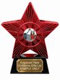 Red Superstar Volleyball Red Team Resin Trophy 140 x 125mm (A1) with small Volleyball Red Team centre