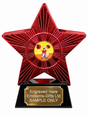 Red Superstar Weightlifting Overhead Resin Trophy 140 x 125mm (A1) with small Weightlifting Overhead centre