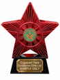 Red Superstar Well Done Resin Trophy 140 x 125mm (A1) with small Well Done centre