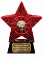 Red Superstar Badminton Shuttlecocks Resin Trophy 140 x 125mm (A1) with small Badminton Shuttlecocks centre