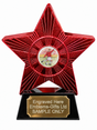 Red Superstar Football Red Shirt Resin Trophy 140 x 125mm (A1) with small Football Red Shirt centre