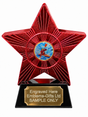 Red Superstar Kayaking Resin Trophy 140 x 125mm (A1) with small Kayaking centre