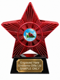 Red Superstar Wales Flag Resin Trophy 140 x 125mm (A1) with small Wales Flag centre