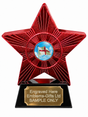 Red Superstar England Flag Resin Trophy 140 x 125mm (A1) with small England Flag centre