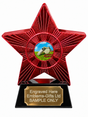 Red Superstar Referee Whistle Resin Trophy 140 x 125mm (A1) with small Referee Whistle centre