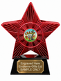 Red Superstar Crazy Golf Resin Trophy 140 x 125mm (A1) with small Crazy Golf centre
