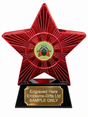Red Superstar Pistol Shooting Resin Trophy 140 x 125mm (A1) with small Pistol Shooting centre