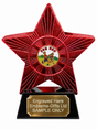Red Superstar Fun Run Resin Trophy 140 x 125mm (A1) with small Fun Run centre