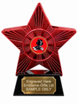 Red Superstar Top Hat and Cane Resin Trophy 140 x 125mm (A1) with small Top Hat and Cane centre