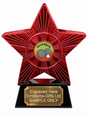 Red Superstar Petanque Resin Trophy 140 x 125mm (A1) with small Petanque centre