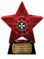 Red Superstar Maltese Cross Resin Trophy 140 x 125mm (A1) with small Maltese Cross centre