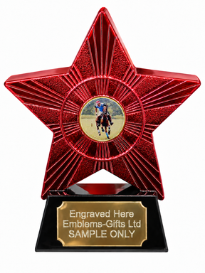 Red Superstar Polo Resin Trophy 140 x 125mm (A1) with small Polo centre
