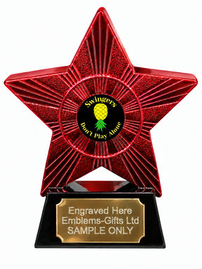 Red Superstar Swingers Don't Play Alone Resin Trophy 140 x 125mm (A10)