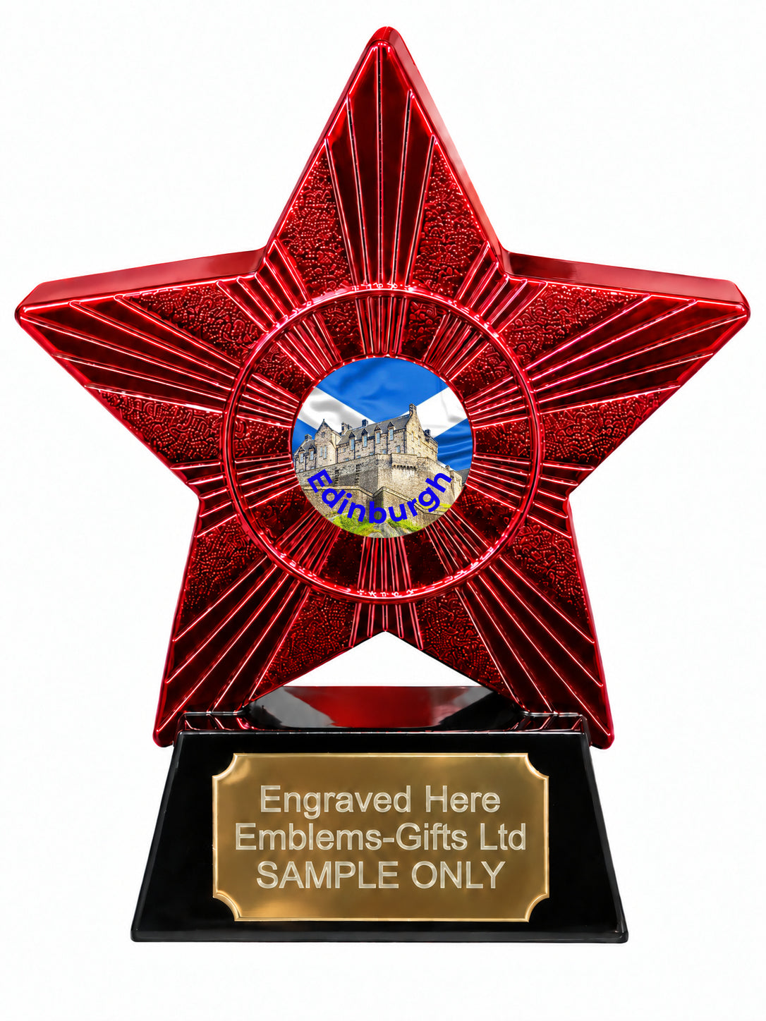 Red Superstar Edinburgh Castle Resin Trophy 140 x 125mm (A10)
