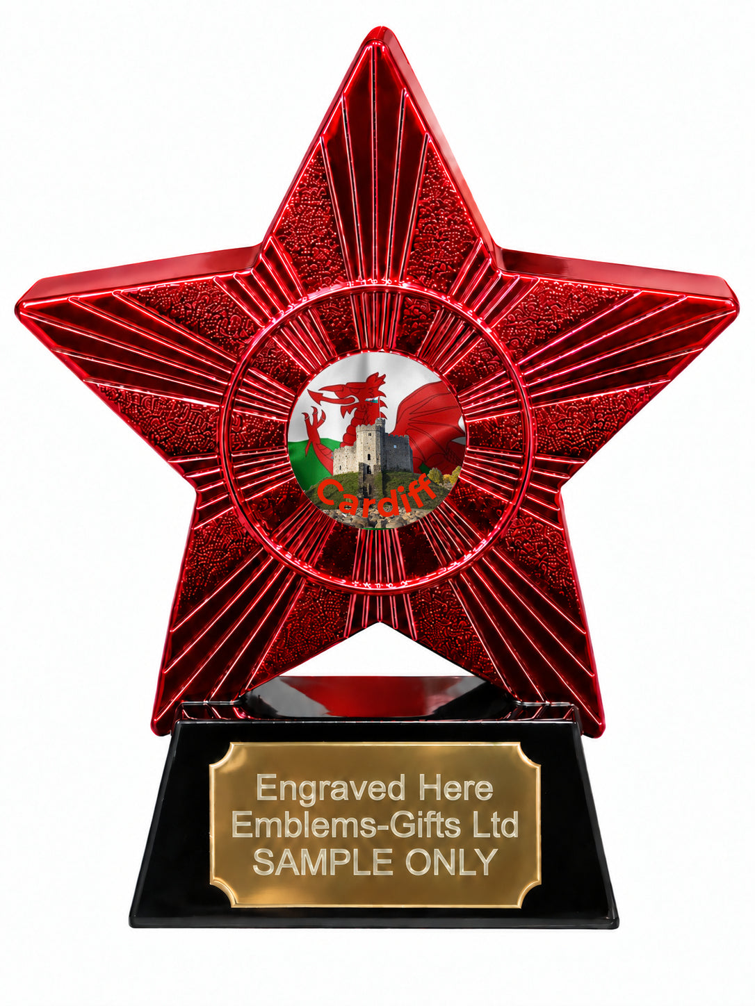 Red Superstar Cardiff Castle Resin Trophy 140 x 125mm (A10)