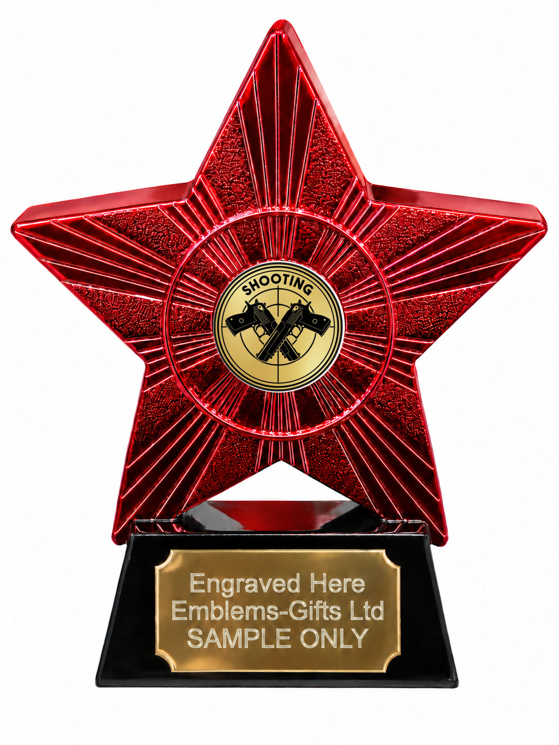 Red Superstar Target Shooting Resin Trophy 140 x 125mm (A12)