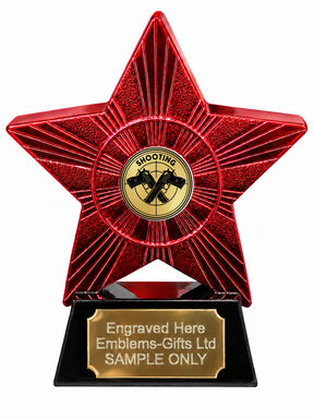 Red Superstar Target Shooting Resin Trophy 140 x 125mm (A12)