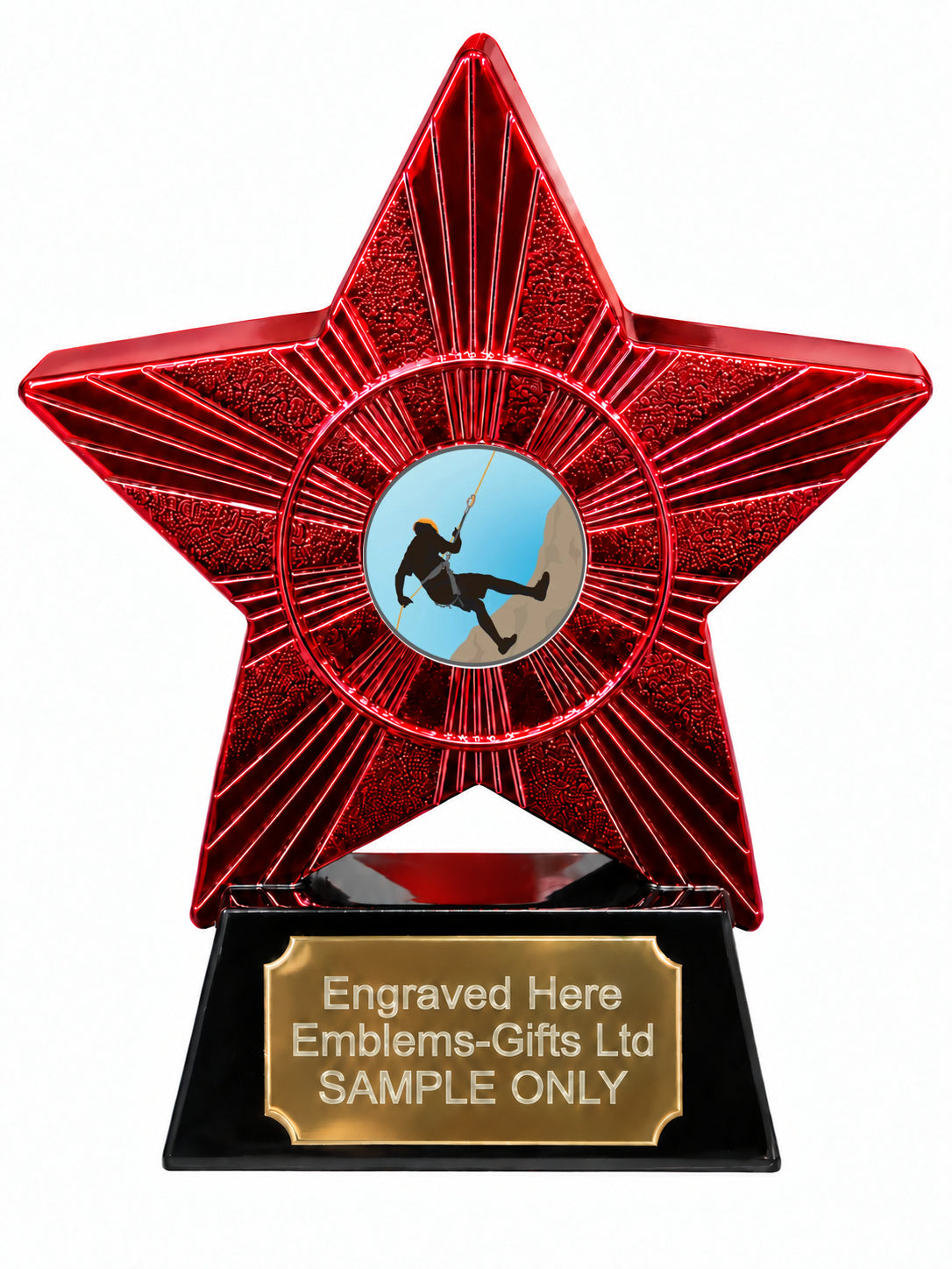 Red Superstar Abseiling Resin Trophy 140 x 125mm (A12)