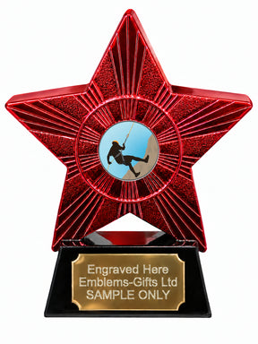 Red Superstar Abseiling Resin Trophy 140 x 125mm (A12)
