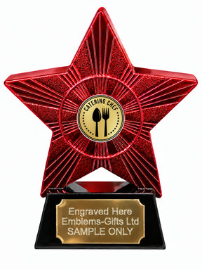 Red Superstar Catering Chef Resin Trophy 140 x 125mm (A12)