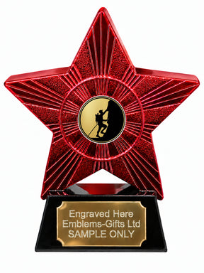 Red Superstar Rock Climbing Resin Trophy 140 x 125mm (A12)