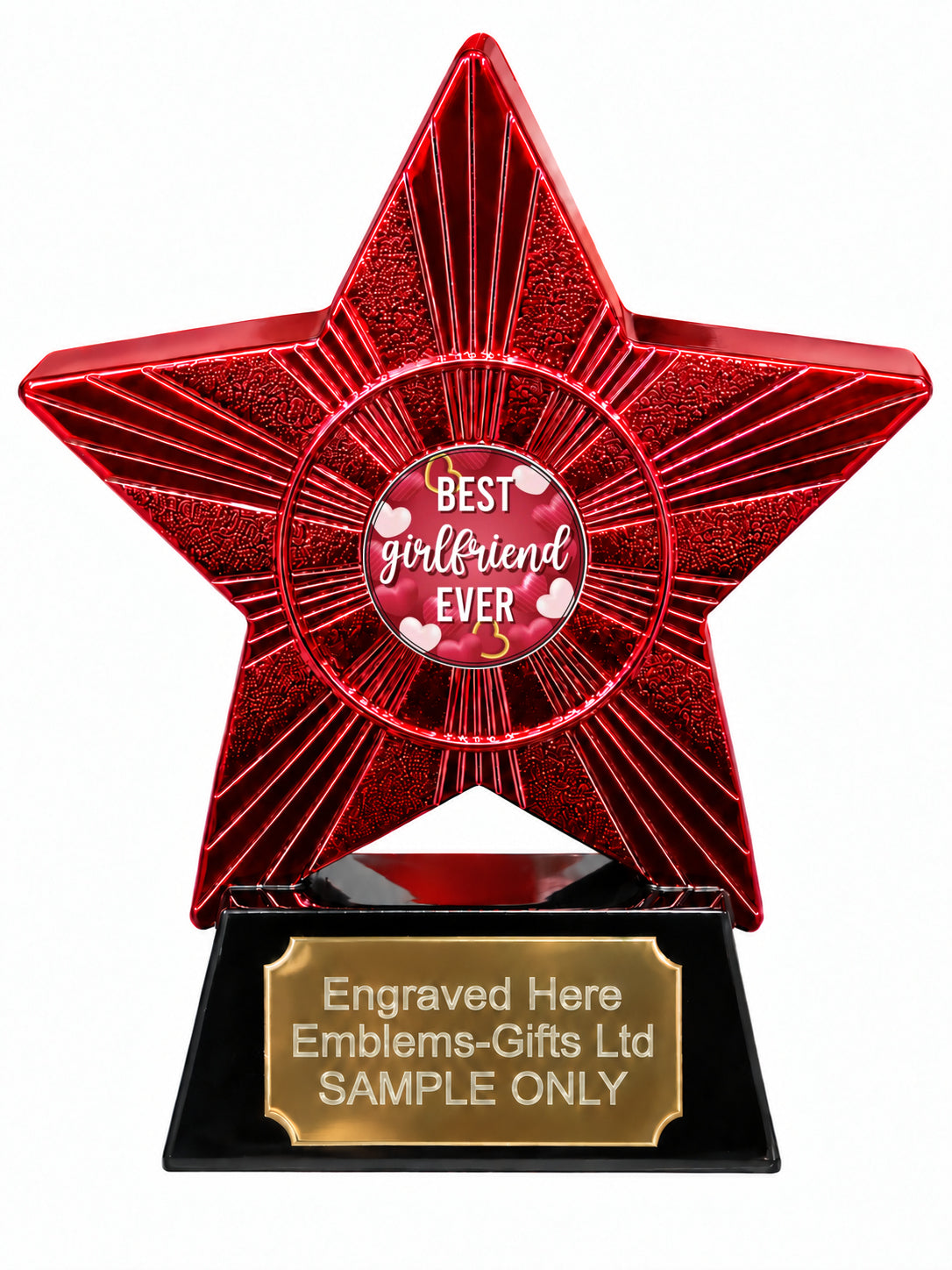 Red Superstar Best Girlfriend Ever Resin Trophy 140 x 125mm (A12)