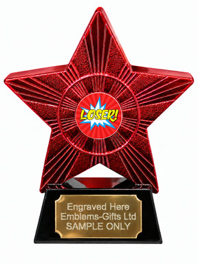 Red Superstar Loser Resin Trophy 140 x 125mm (A13)