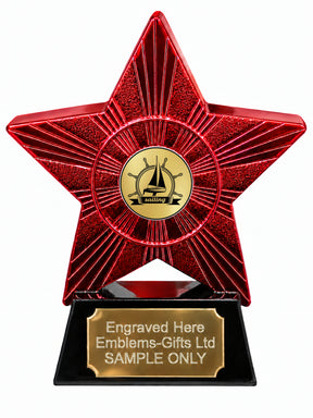 Red Superstar Sailing Resin Trophy 140 x 125mm (A13)