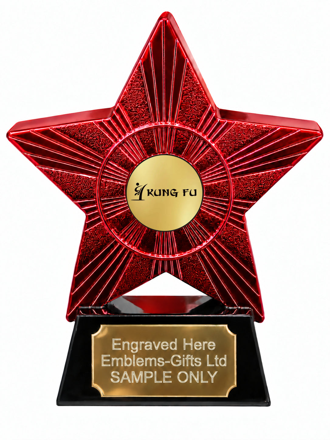 Red Superstar Kung Fu Resin Trophy 140 x 125mm (A13)