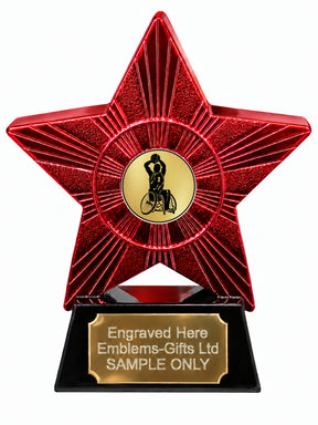 Red Superstar Wheelchair Basketball Resin Trophy 140 x 125mm (A13)