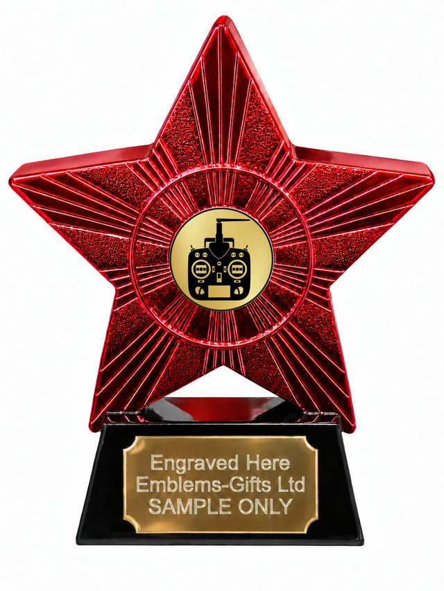 Red Superstar Radio Control Resin Trophy 140 x 125mm (A13)