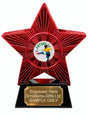 Red Superstar Futsal Colour Resin Trophy 140 x 125mm (A14)