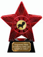 Red Superstar Shaggy Terrier Silhouette Resin Trophy 140 x 125mm (A14)