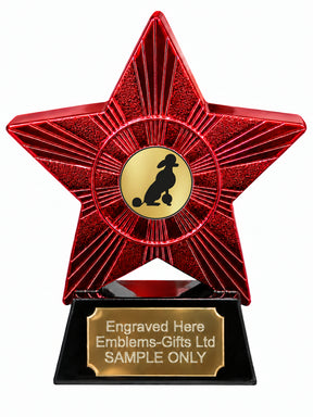 Red Superstar Poodle Silhouette Resin Trophy 140 x 125mm (A14)
