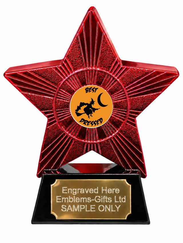 Red Superstar Halloween Best Dressed Resin Trophy 140 x 125mm (A14)