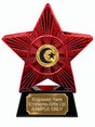 Red Superstar Crescent and Star Gold Resin Trophy 140 x 125mm (A14)