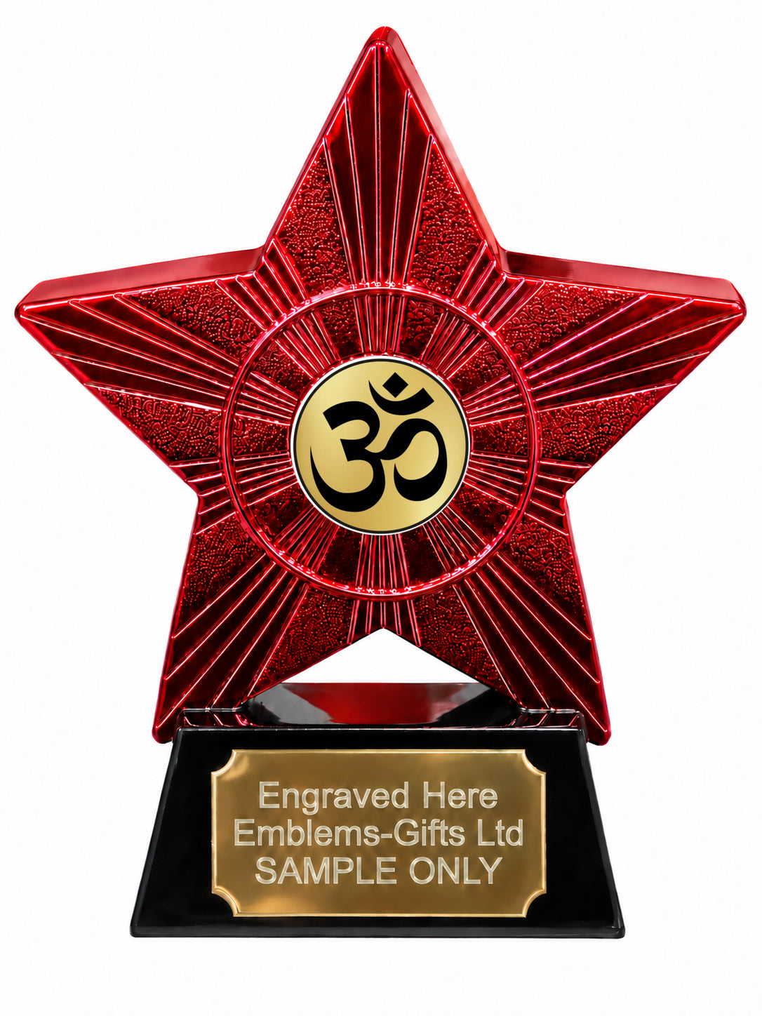 Red Superstar Om Symbol Resin Trophy 140 x 125mm (A14)