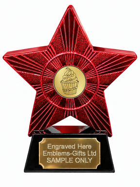 Red Superstar Baking Cupcake Resin Trophy 140 x 125mm (A14)