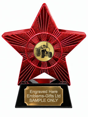 Red Superstar Traction Engine Resin Trophy 140 x 125mm (A15)