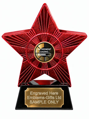 Red Superstar Retirement Loading Resin Trophy 140 x 125mm (A15)