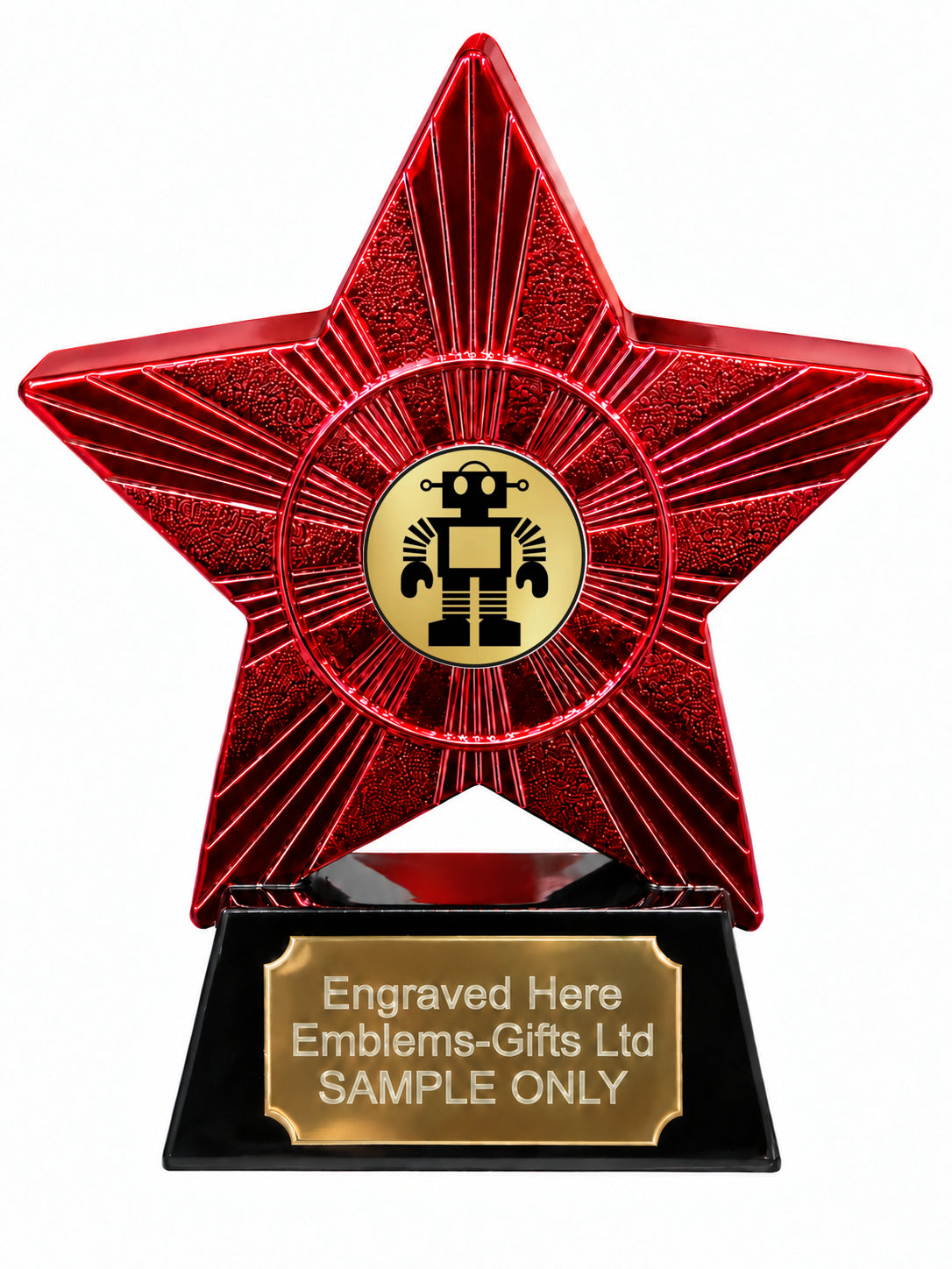 Red Superstar Robot Resin Trophy 140 x 125mm (A15)