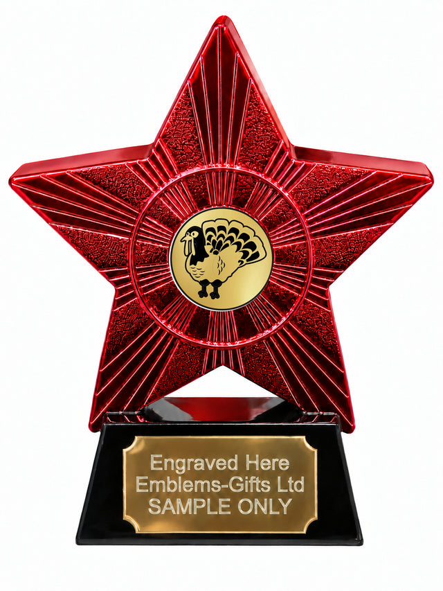 Red Superstar Turkey Resin Trophy 140 x 125mm (A15)