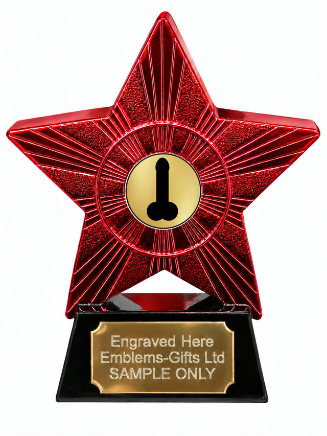 Red Superstar Novelty Willy Silhouette Resin Trophy 140 x 125mm (A15)