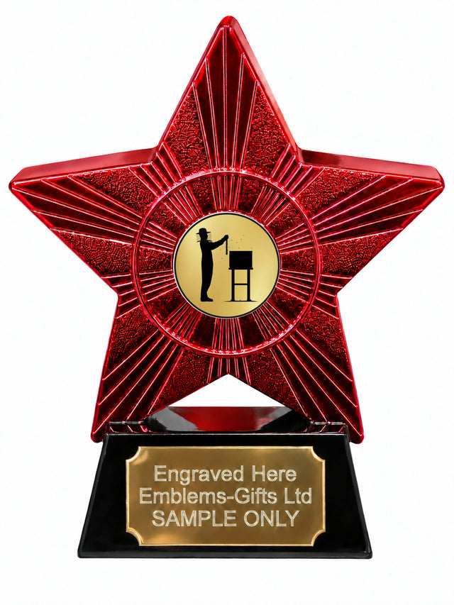Red Superstar Beekeeping Resin Trophy 140 x 125mm (A16)